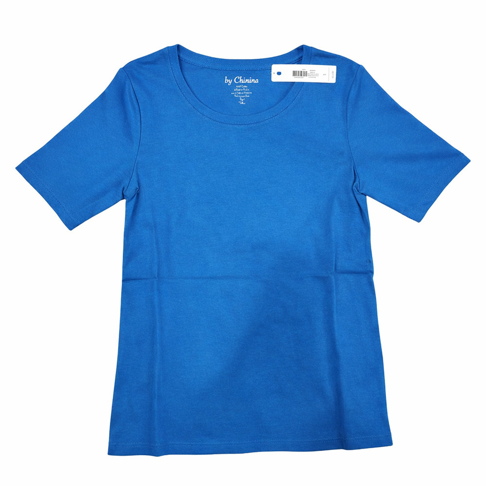 Women’s Chico’s Bella Short Sleeve Basic Knit Top in Beachview Blue Size 1